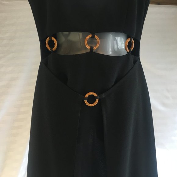 Joseph Ribkoff Women's Black Designer Dress High Low Size 6 Formal Vintage Grad - Picture 6 of 15